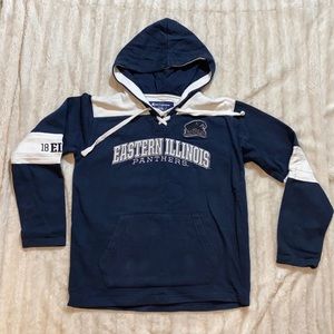 EIU eastern Illinois university hoodie champion sweatshirt long sleeve w pocket